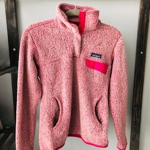 Patagonia Limited Edition Pink/White Fuzzy Pullove